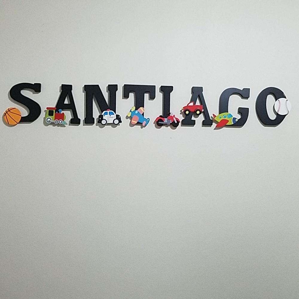 Wooden name Santiago